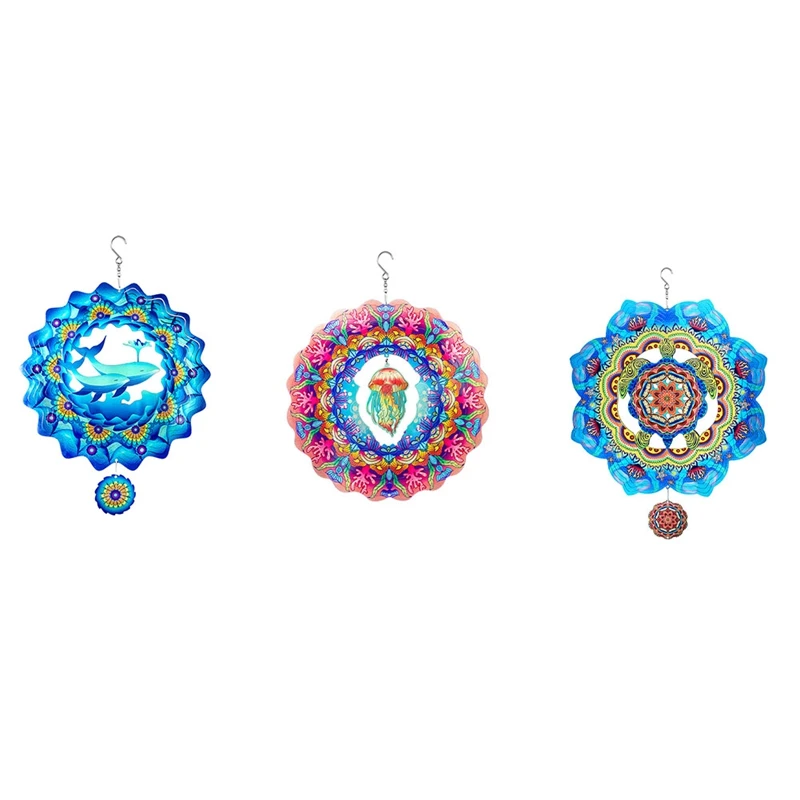 12-дюймовые ветряные Спиннеры для улицы 3D ветряной Спиннер из нержавеющей стали