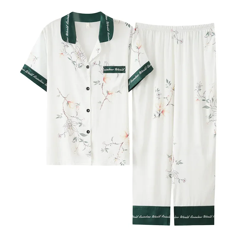 Женские летние шелковые брюки с короткими рукавами новая верхняя одежда в