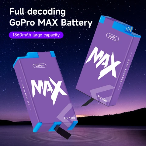 PALO 1860 мАч Gopro Max аккумулятор go pro аккумулятор для камеры перезаряжаемая батарея для gopro max 360 аккумуляторы для экшн-камеры аксессуары