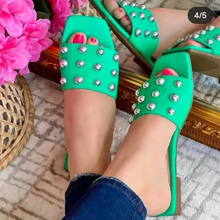 Glitter Slippers Women Summer Sandals 2023 Fashion Bling Female Candy Color Flip Flops Beach Diamond Flat Shoes Outdoor Sandals