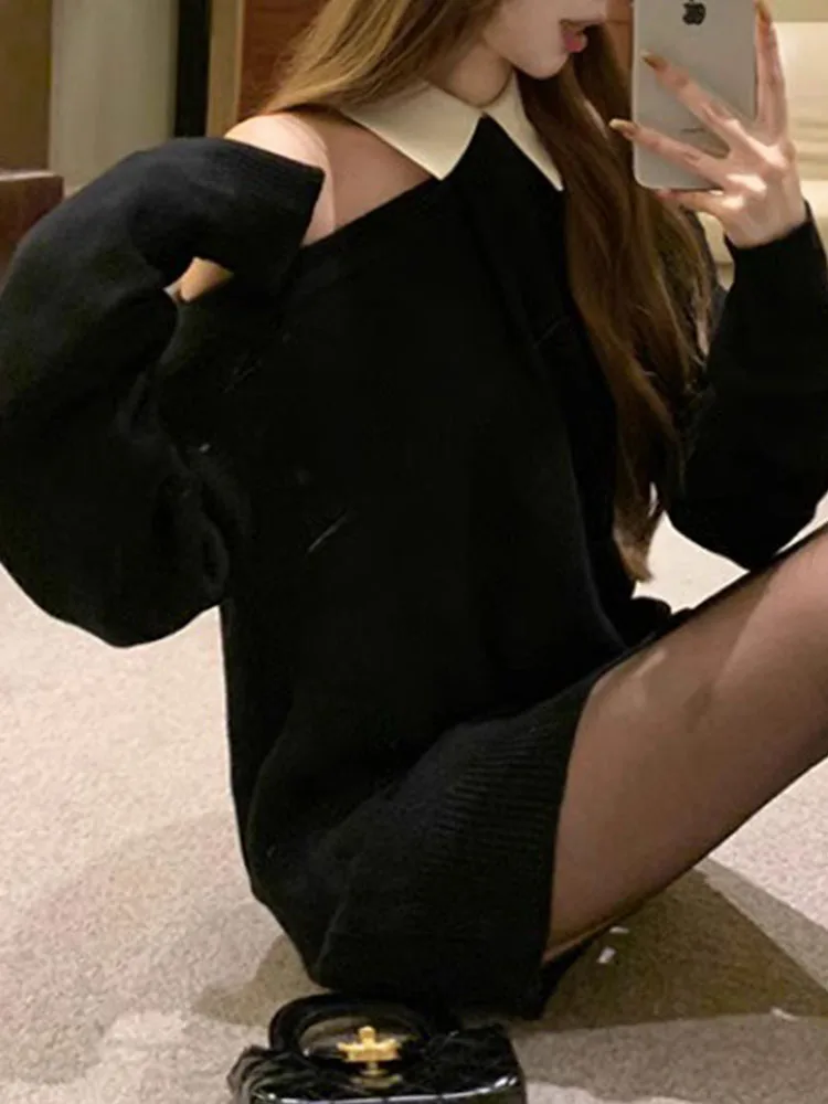 Элегантные пуловеры вязаные свитера для женщин модные топы во французском стиле