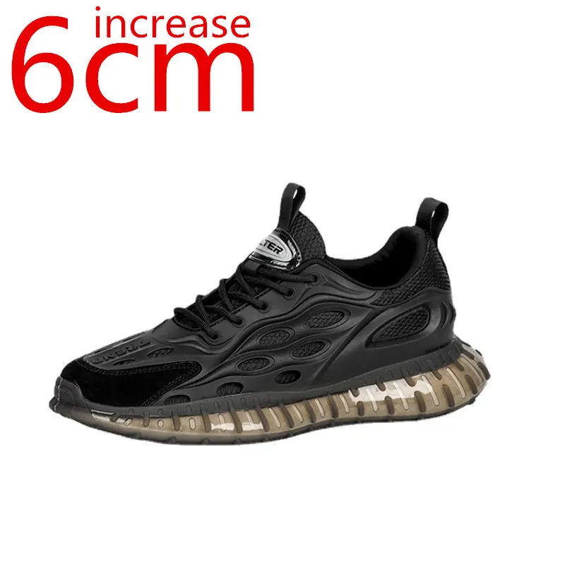 

Inner Height Increasing Shoes Men Sports Shoes 6cm Spring/autumn Sneakers Men Thick Soled Casual Shoes Invisible Increased Shoes