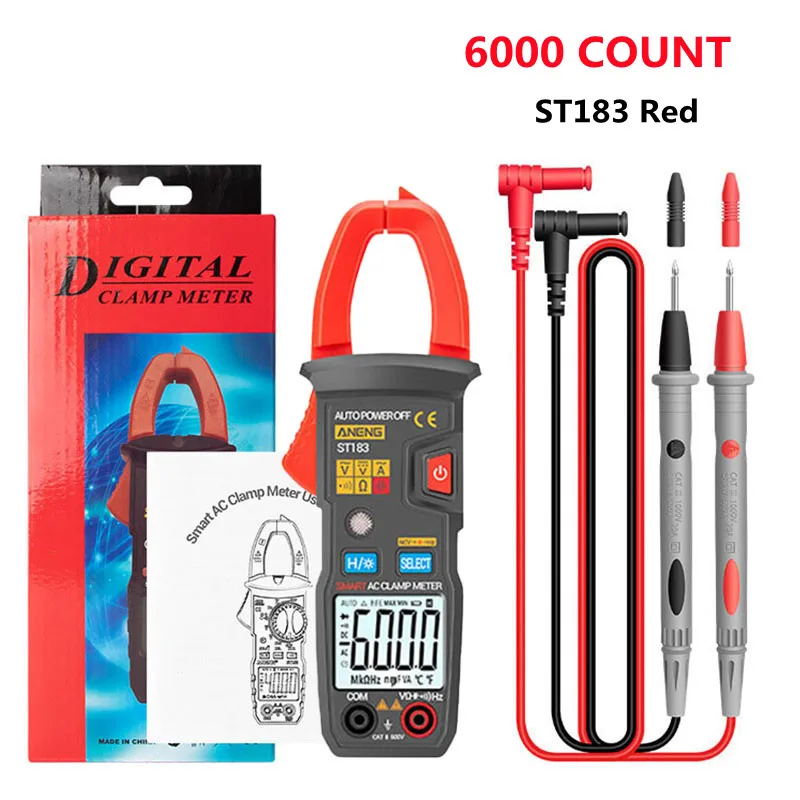 

Цифровой мультиметр-зажим ST, мультиметр постоянного/переменного тока 4000/6000 отсчетов, амперметр, тестер напряжения, автомобильный ампер, Гц, ...