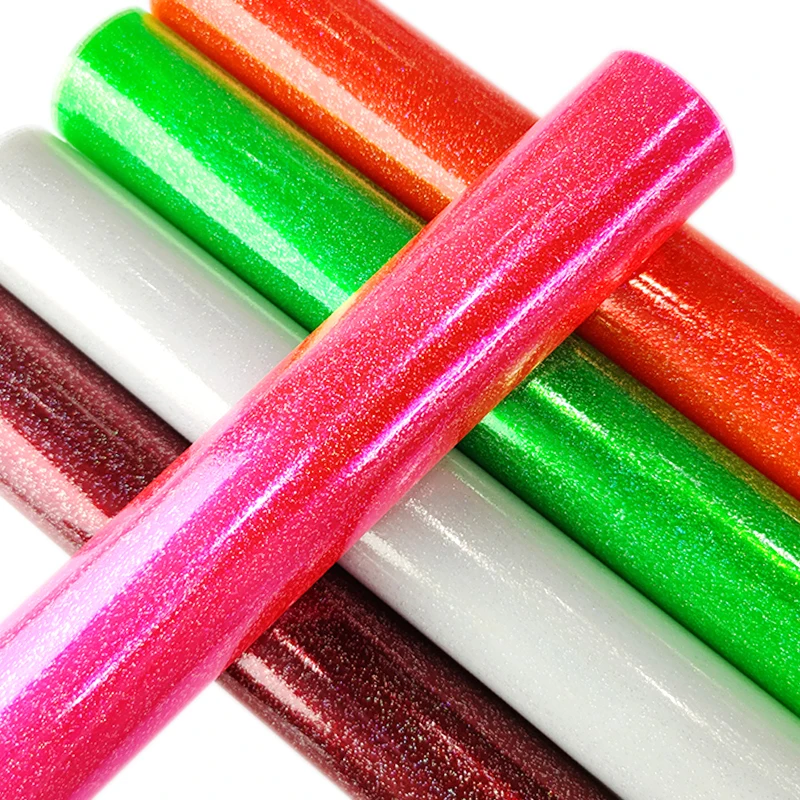 

Iridescent Holographic Faux Leather Sheets Colored PVC Fine Glitter for Earrings Bows Handbags Party Decor DIY Crafts 30x135cm