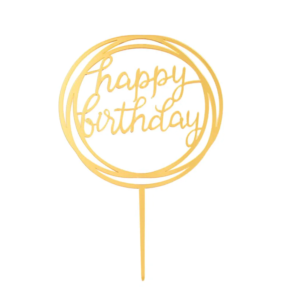 

Brand new golden insert birthday cake insert card happy birthday letter love insert row baking decoration plug-in