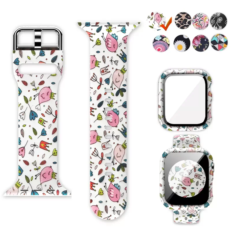 Ремешок с чехлом для Apple Watch Band Series 6 1 2 3 4 5, силиконовый браслет для Iwatch 5 4, 38 мм 40 мм 42 мм 44 мм wirst, новейший спортивный