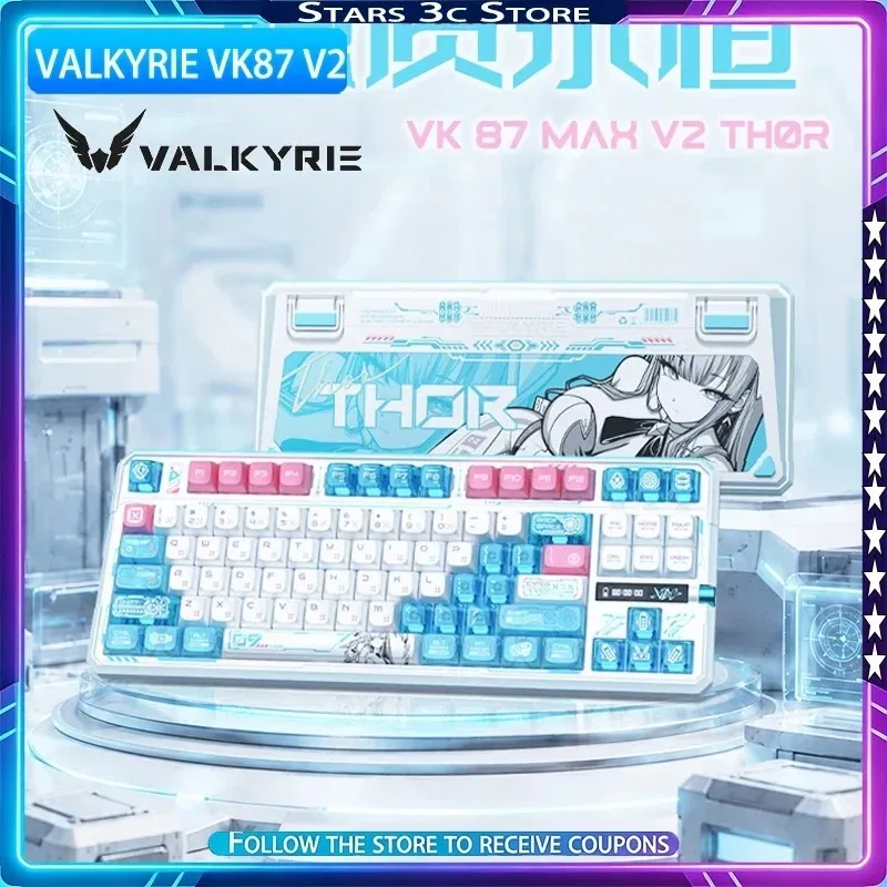 Фото Механическая клавиатура VALKYRIE VK87 Max V2, беспроводная, с двойным 8K разрешением, регулятором громкости, TFT-экраном с возможностью самостоятельной настройки, низкой задержкой, игровая клавиатура. №1