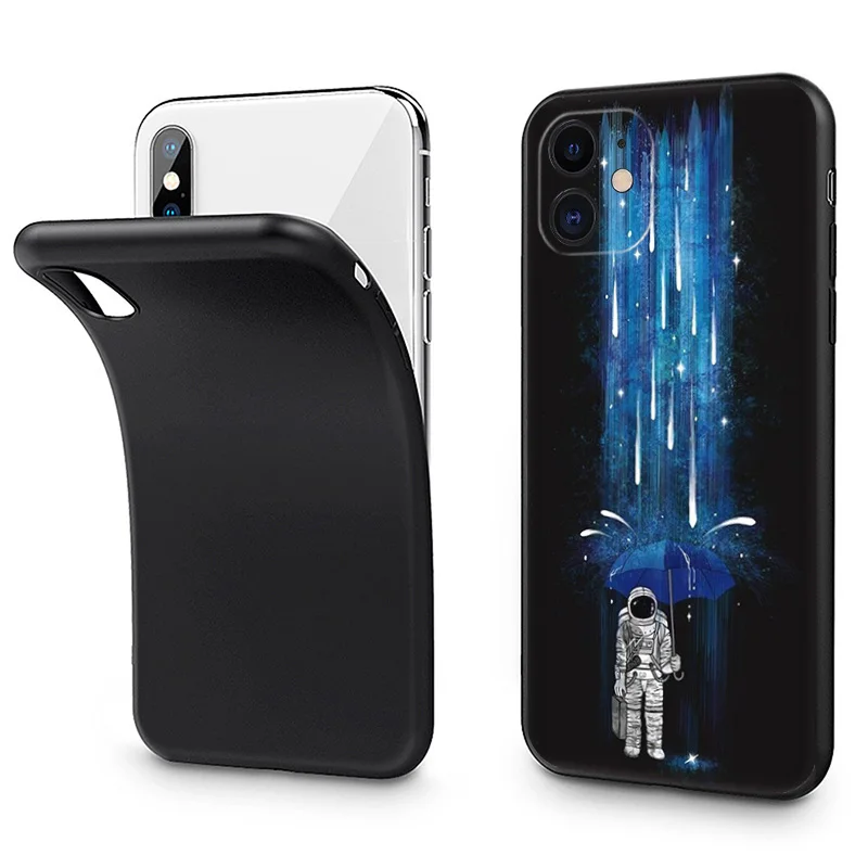 Мягкий чехол для телефона Apple iphone 14 Plus XS 13 Pro Max 12 Mini 11 SE XR X 7 8 6 6S 14Pro девушка ночь