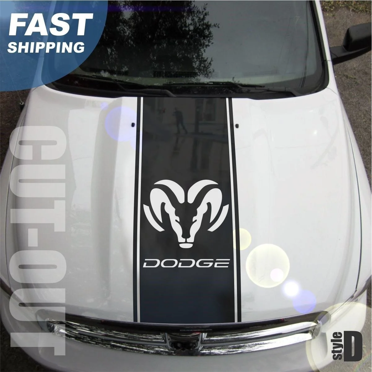 

For 1500 2500 3500 Ram Truck Hood Stripes Vinyl Decal Sticker Graphic