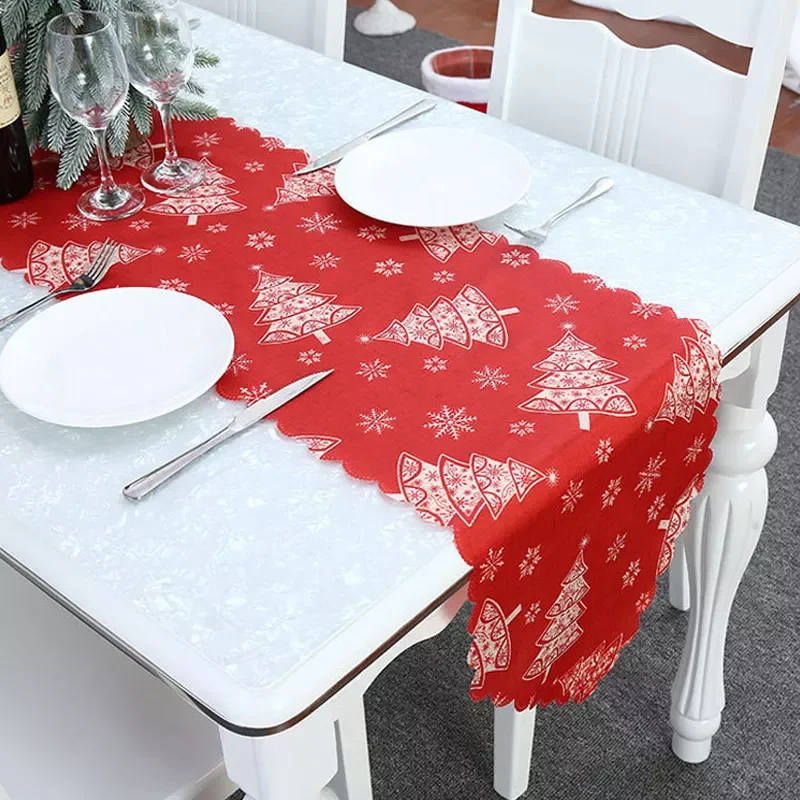 

Christmas Gift Elk Snowman Desktop Table Runner Merry Christmas Table Runner Decorations For Home Xmas Ornaments