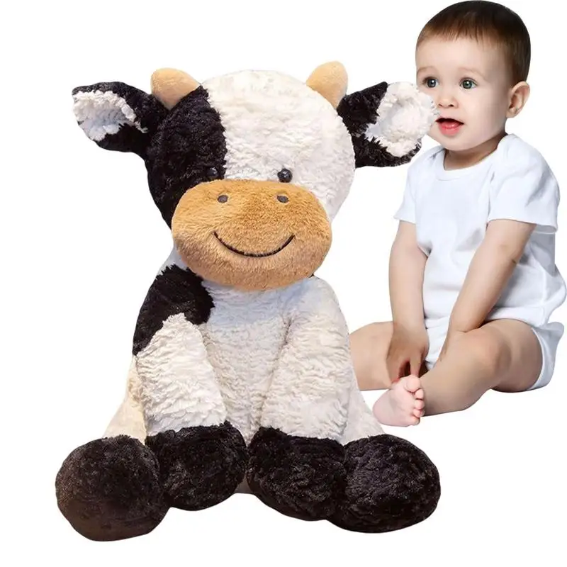 

Искусственная плюшевая Мягкая Корова для скрадывания, корова, мягкие плюшевые животные, искусственная кожа, 9 дюймов, белая и черная корова, ...