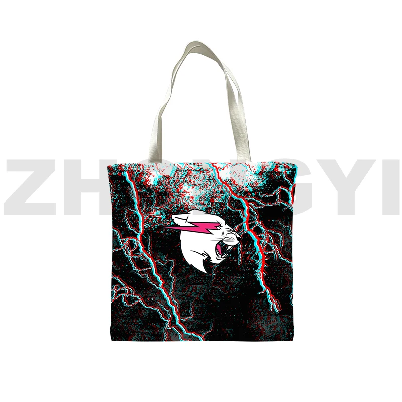 

Забавная сумка мистер волк зверь 3D принт молния кошка сумка на плечо для женщин складные сумки для покупок Аниме Сумка Большая Холщовая Сумка