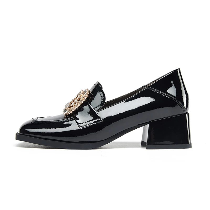 Kangnai Pumps Women Shoes Microfiber High Heels Square Toe Mules Slip-on Fashion Elegant Female Shoes