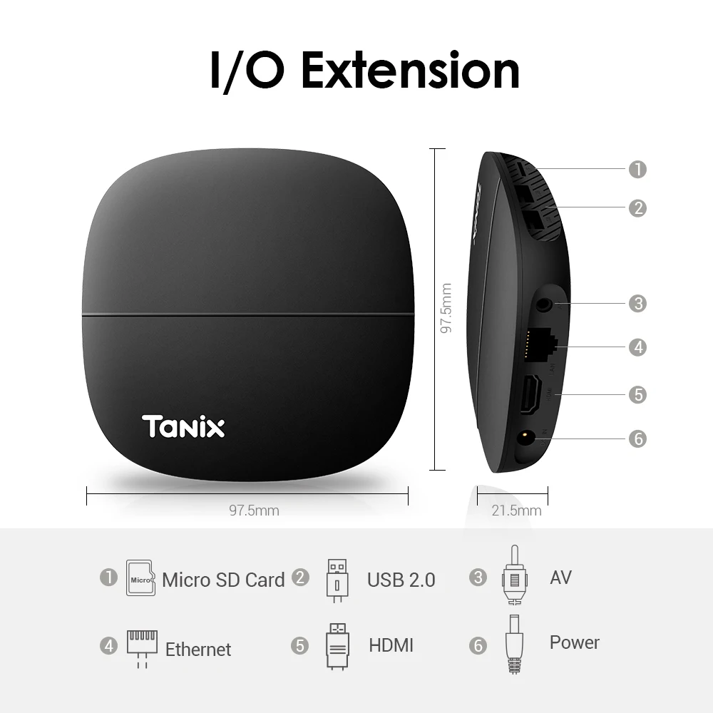 ТВ-приставка Tanix A3 Android 10 0 Allwinner H313 1 + 8 Гб 2 16 ГБ 4K Wi-Fi 4 ГГц |