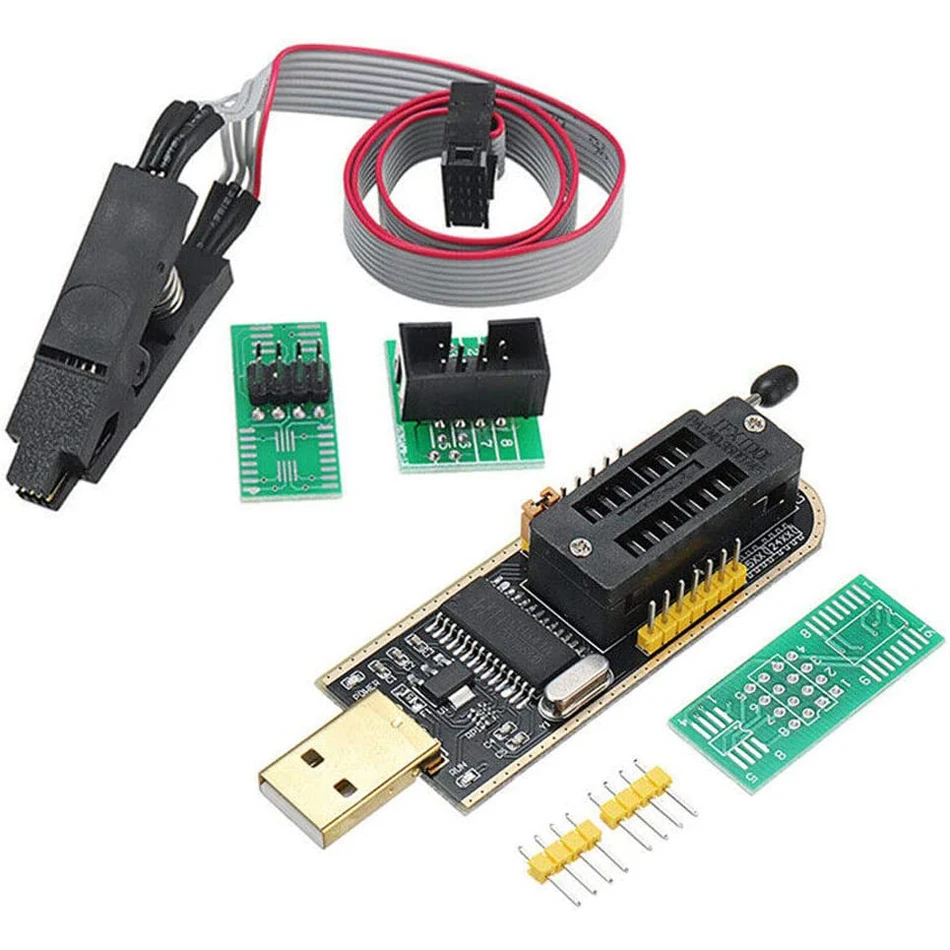 USB-программатор CH341A XTW100 24 25 серия EEPROM модуль программатора BIOS CH341 + зажим SOIC8 SOP8 для