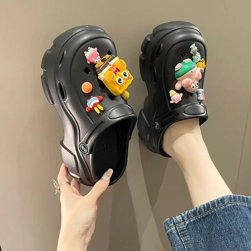 Women's Sandals Spring/Summer New Shoes for Outdoors EVA Thick Sole Fashionable Concise Slippers for Outside Non Slip