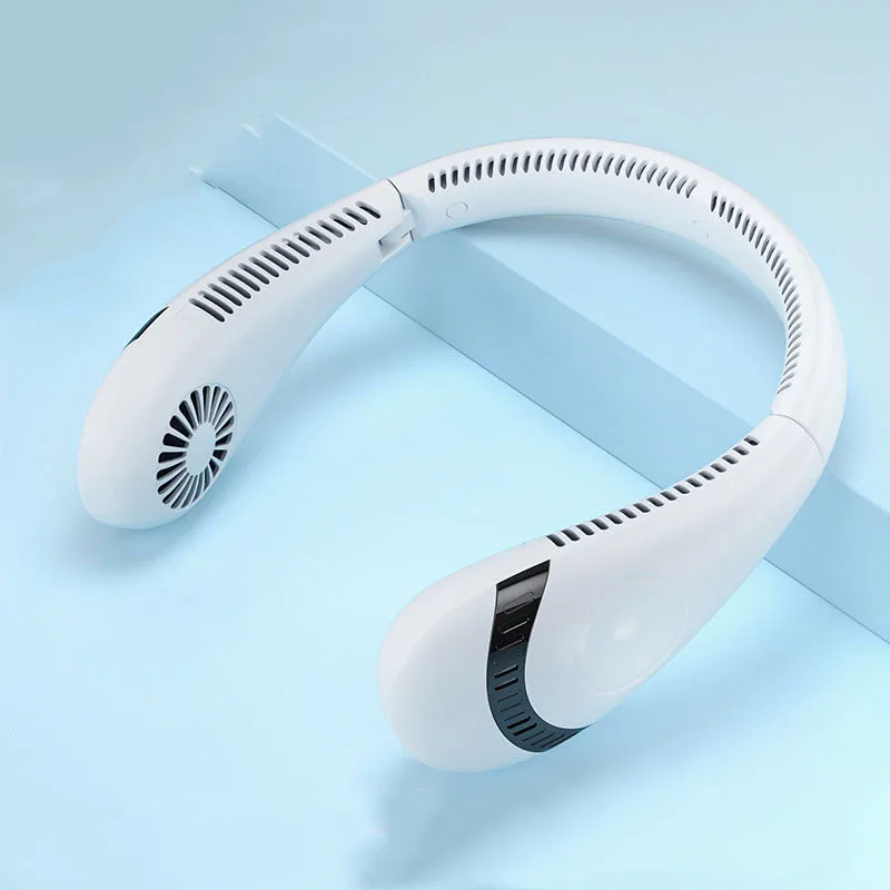 

Portable Mini Neck Fan Portable Bladeless Fan USB Rechargeable Leafless Hanging Fans Air Cooler Cooling Wearable Neckband Fans