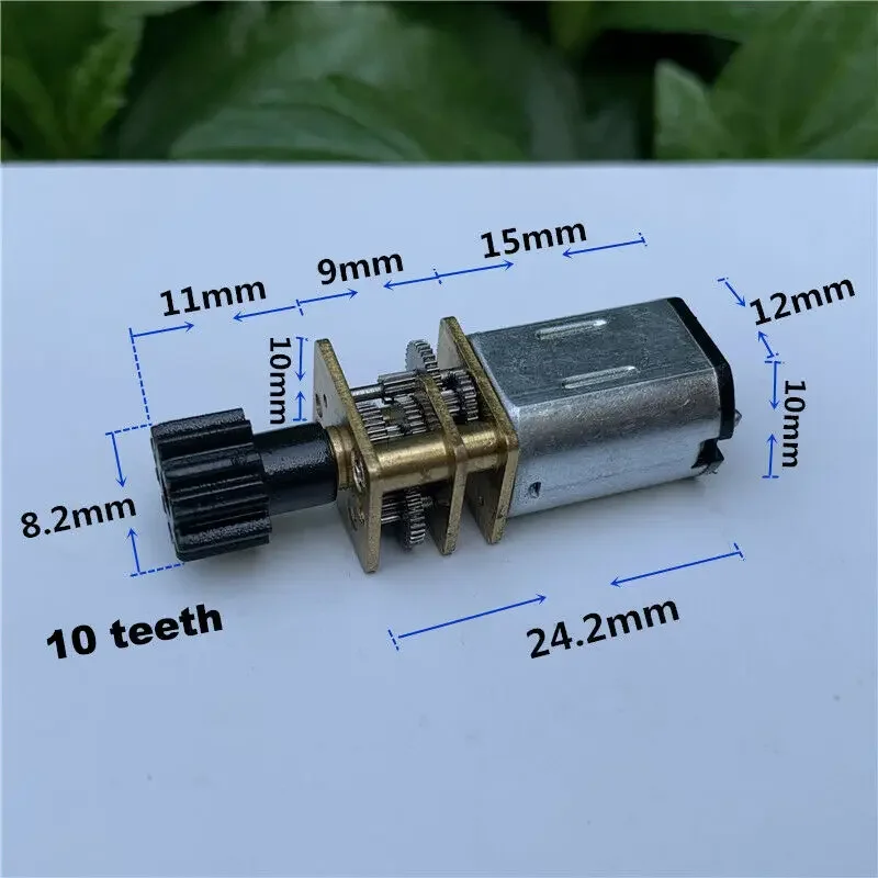 

Мини микро 12 мм N20 полностью Металлическая фотосессия DC 3V-6V 5V 58 об/мин медленная скорость D-образный вал с 10 зубьями пластиковая Шестерня DIY робот автомобиль