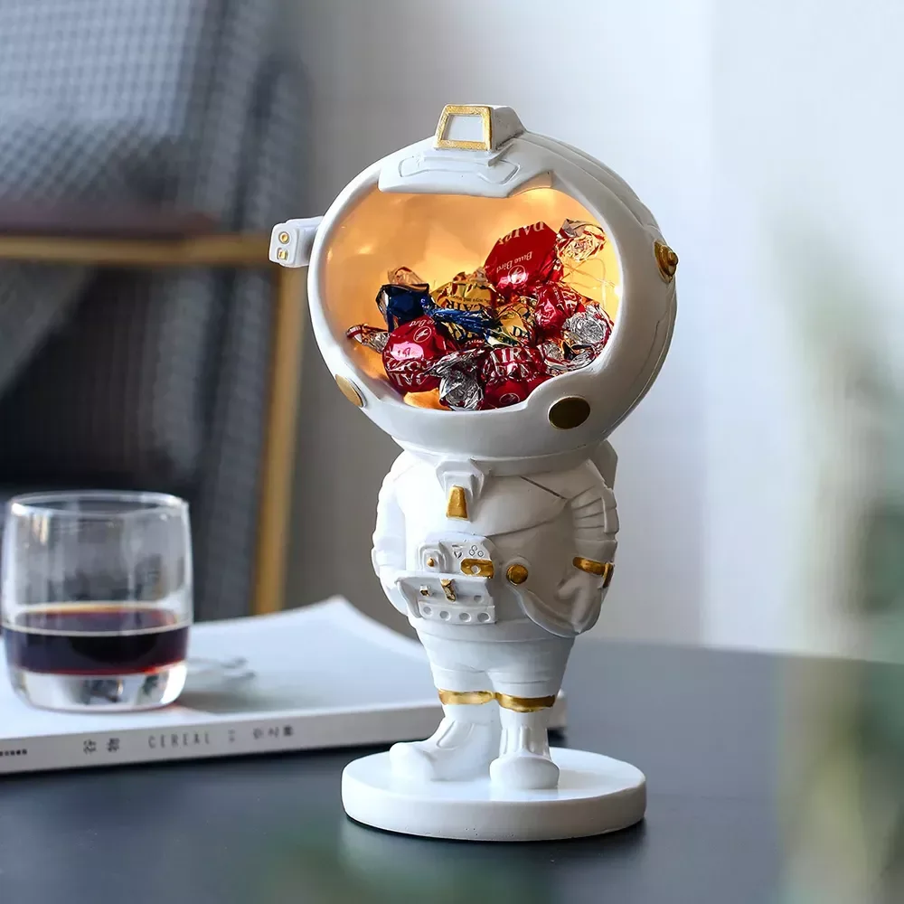 

Home Decoration Accessories Astronaut Model Statues Resin Candy Jar Storage Box Nordic Style Living Room Bedroom Decor Gifts