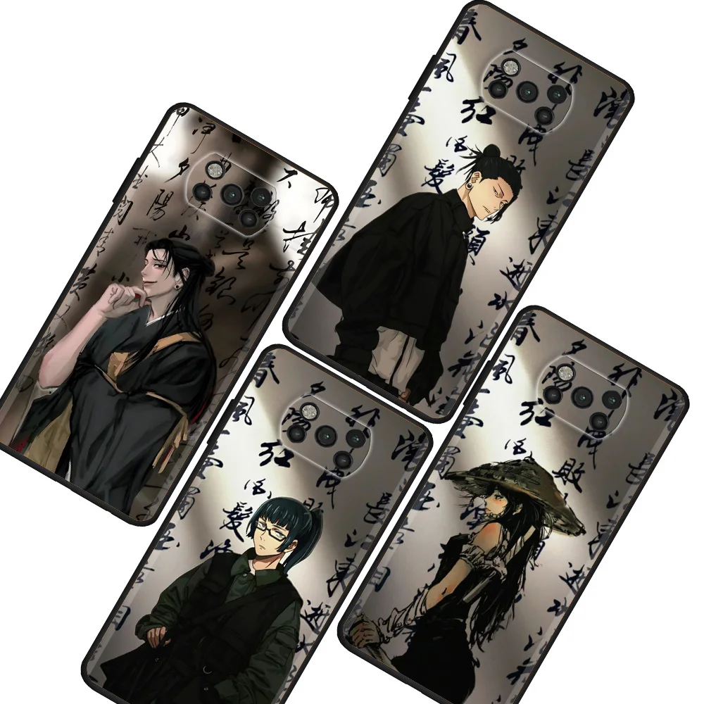 

Jujutsu Kaisen Animation Phone Case For Xiaomi Mi Poco X3 NFC X4 Pro F5 M3 M4 F4 C40 F1 F3 GT M5 C51 Black Soft Protection Cover