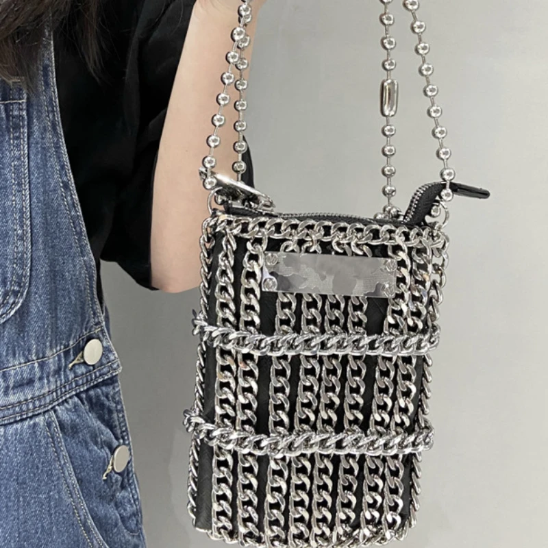 

2022 Summer New Style Chain Woven Mobile Phone Bag Women's Shoulder Messenger Bag High Quality Cc Gg Women Purse and Handbags