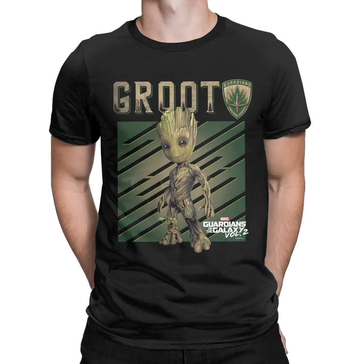 

Men's Marvel Guardians Of The Galaxy I Am Baby Groot T Shirts Cotton Tops Funny Short Sleeve Tee Shirt Printed T-Shirt