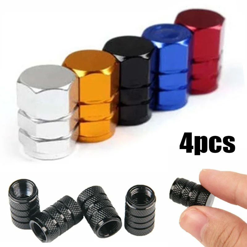 

4Pcs Aluminum Alloy Wheel Tire Valve Caps for Car Motorcycle Bike Wheel Tyre Valve Nozzle Cap Dustproof Cover Tire Accessories