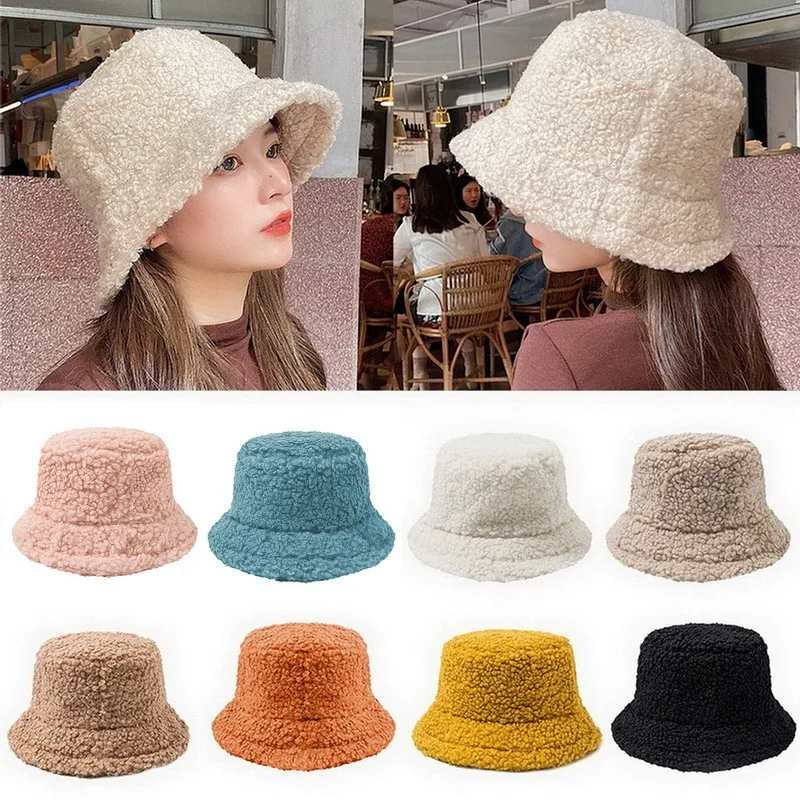 Панама из искусственного меха ягненка мужская шапка Теплая женская утепленная