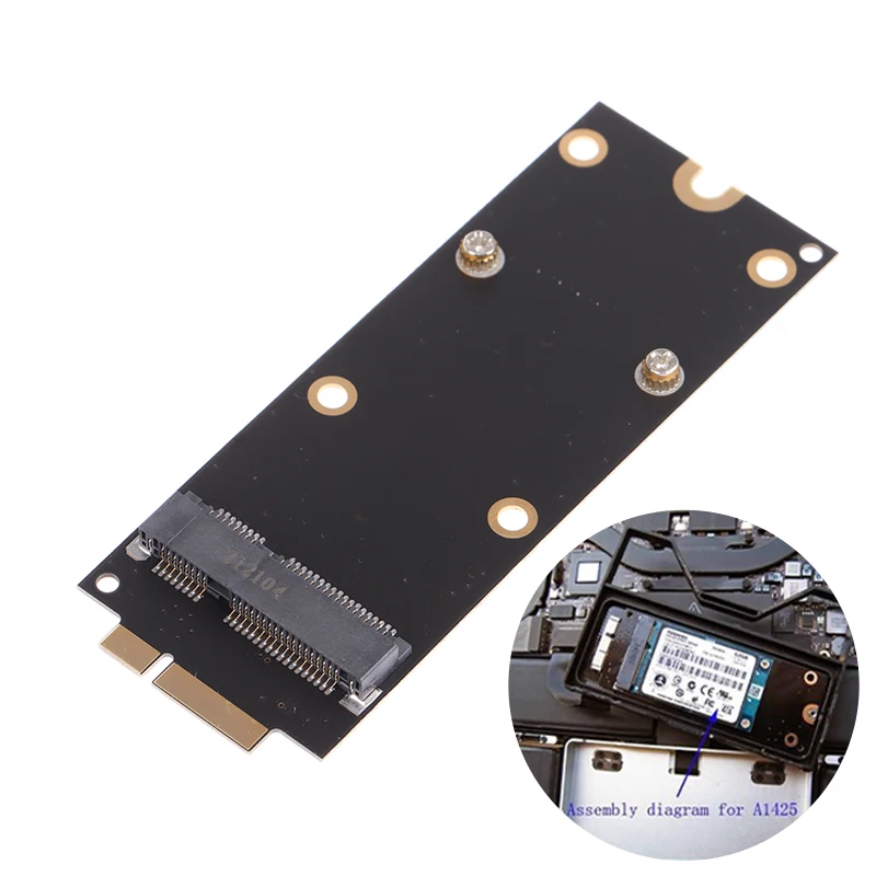 

New mSATA SSD To SATA 7+17 Pin Adapter Card 2012 for MacBook Pro MC976 A1425 A1398