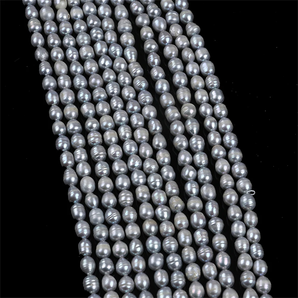 Factory Price Dyed Grey 6-7mm Rice Shape Freshwater Loose Pear Stands For Women Jewelry Making |
