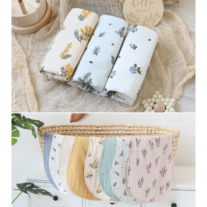 

Drooling Bib 3D Printing Floral Bib Baby Newborns Feeding Bibs Nursing Towels