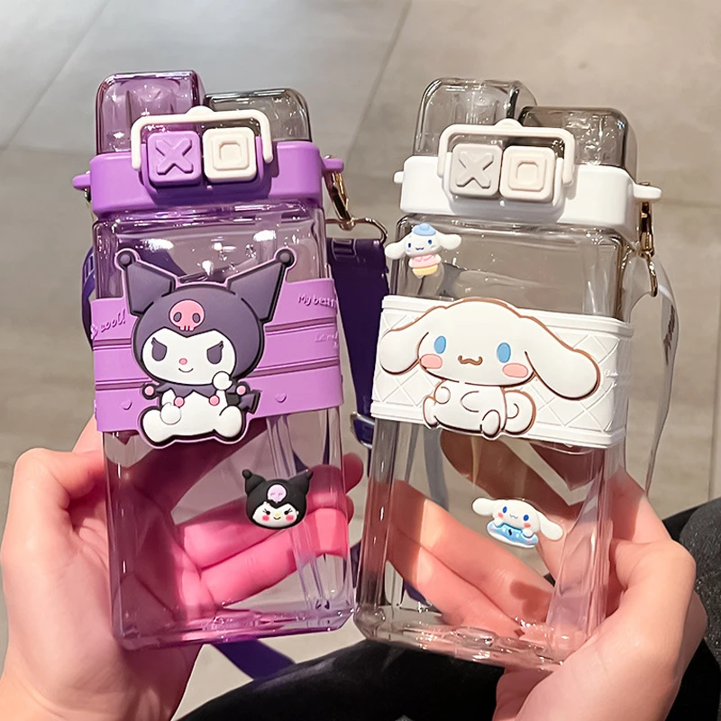 

Милая кружка Sanrio 520 мл, аниме бутылка для воды Cinnamoroll Kuromi, чашка для воды понравилась Мелодия с 3D наклейками «сделай сам», подарки для детей и девочек