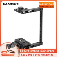 camvate simple camera half cage rig with manfrotto quick release baseplate 14 20 mounting stud for dslr cameras