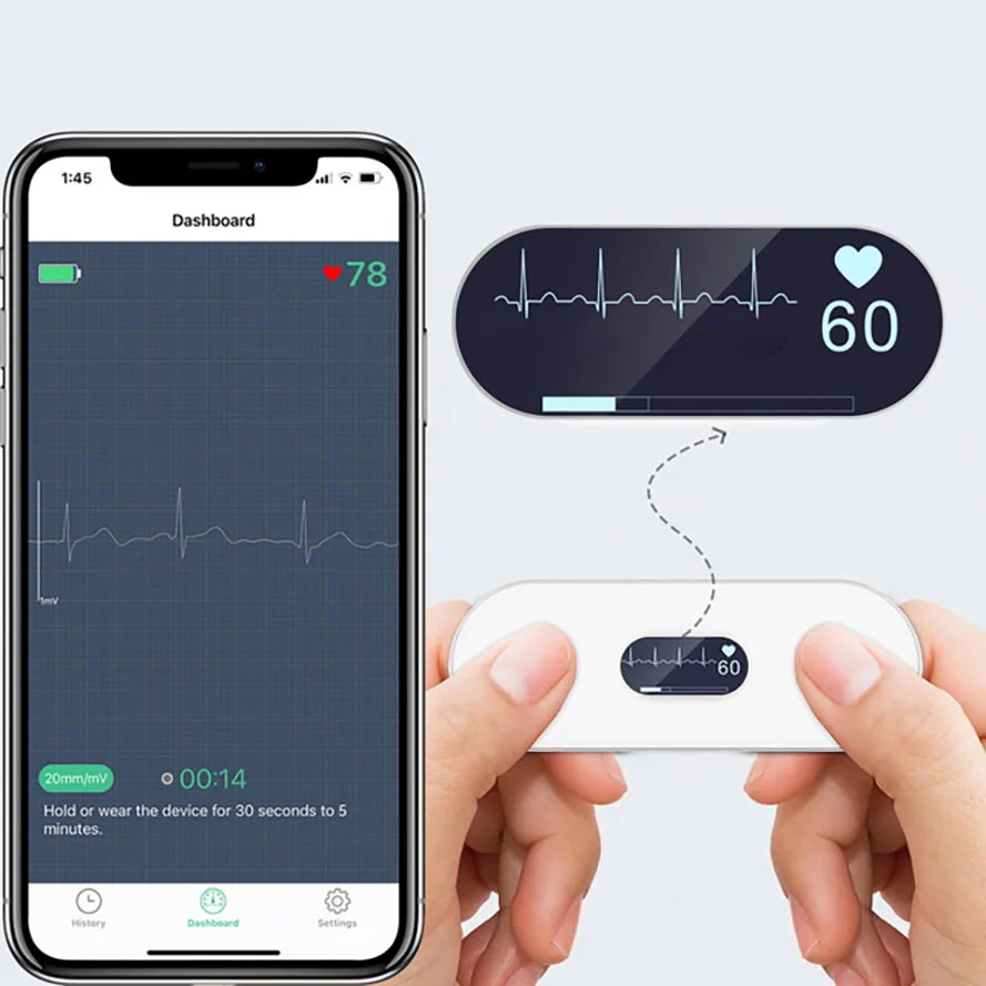 Домашняя версия Bluetooth Портативный Медицинский ЭКГ монитор аппарат сердечного