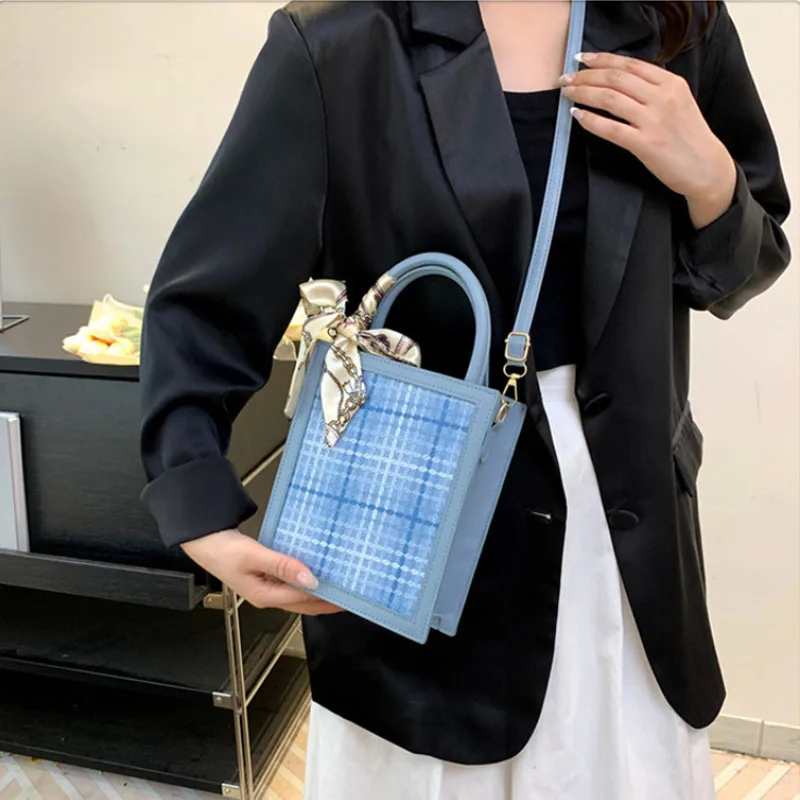 

Fashion Square Scarves Crossbody Shoulder Bag for Women Retro Solid Color Female Messenger Bag Casual Ladies Tote Bags Handbags