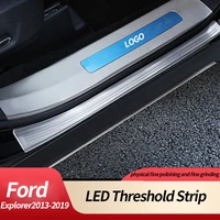 for ford explorer 2013 2019 stainless steel threshold bar welcome pedal anti scratch protection car accessories