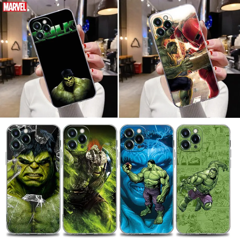 

Strong Hulk Clear Phone Case For Apple iPhone 13 12 11 mini Pro Max XS X XR 7 8 6 6s Plus SE 3 2020 Soft Cover Hulk Marvel Hero