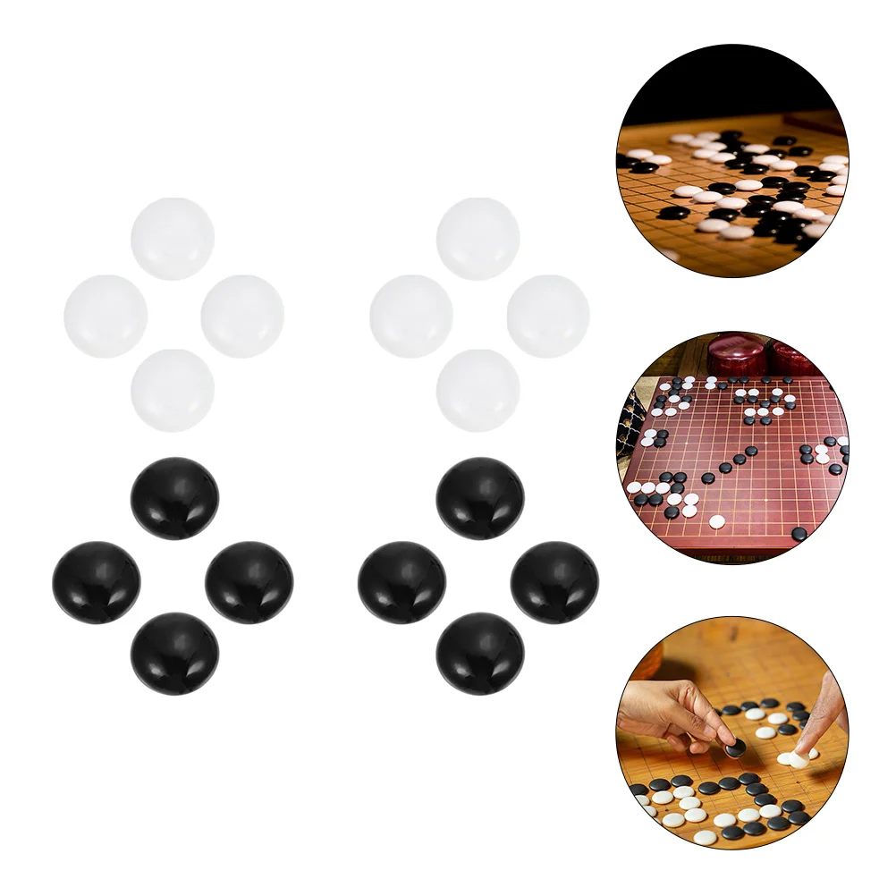 

Go Chess Pieces Stones Game Board Strategy Ceramic Weiqi Decorative Accessories Black Beads Set Jade White Convex Flat