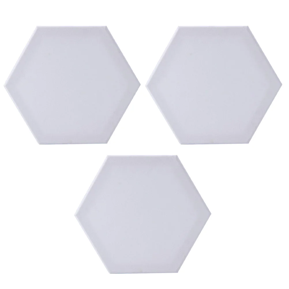 

3 Pcs Hexagon Cotton Drawing Board Thicken Painting Board Artist Canvas Board Oil Paint Canvas Sketchpad (White, 125cm Side