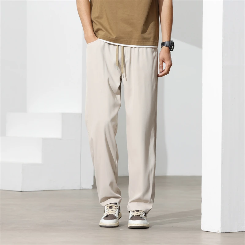 Новинка 2024 Ультратонкие мужские повседневные брюки свободные длинные с прямыми