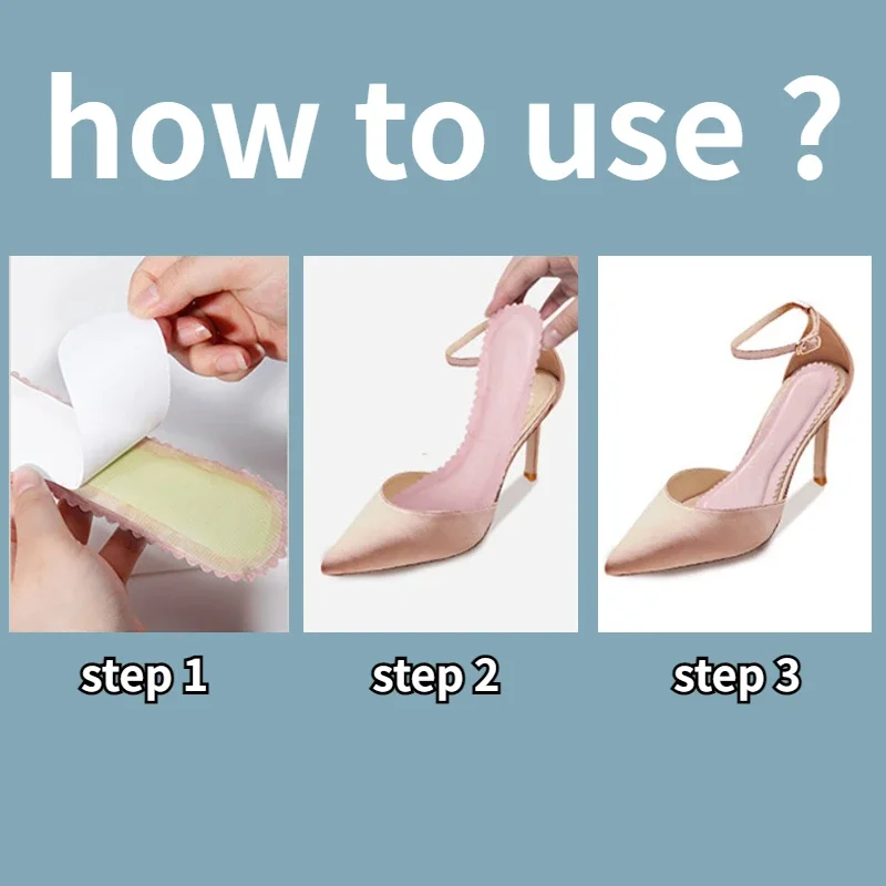 Самоклеящиеся стельки для сандалий Нескользящие впитывающие пот на высоком