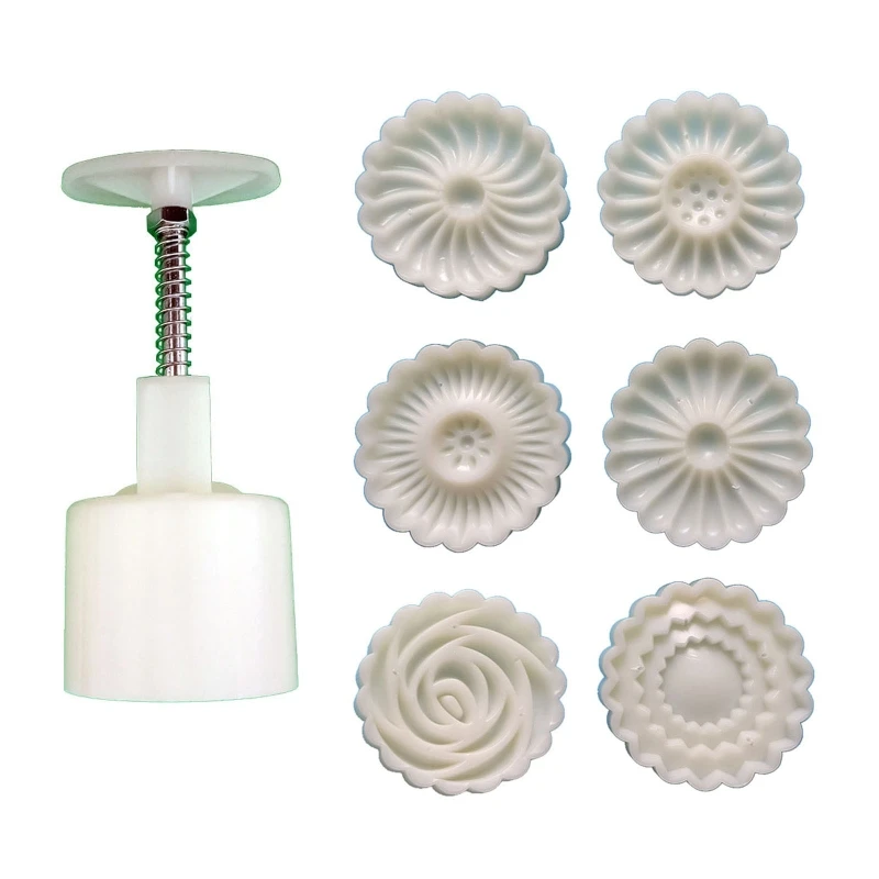 

75g Chrysanthemum Shape Plastic Mooncake Molds Mooncake Mold DIY Baking Accessories Kitchen Tool for Mid-Autumn Festival