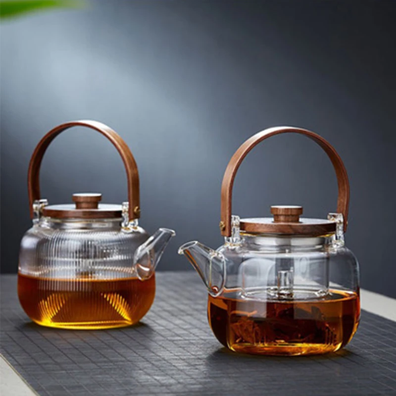

1000ml Glass Cooking Teapot Dual-purpose Electric Ceramic Stove Tea Maker Household Heat-resistant Transparent Glass Teapot