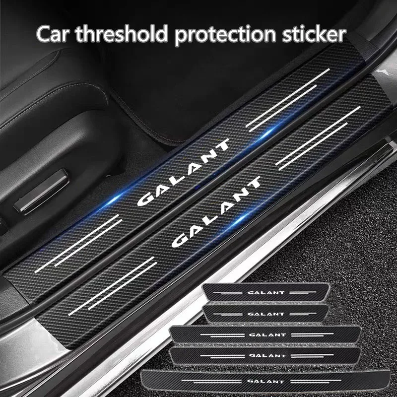 

3D Carbon Fiber Car Sticker Auto Door Sill Side DIY Paste Protector Strip for Mitsubishi lancer asx outlander pajero l200 galant