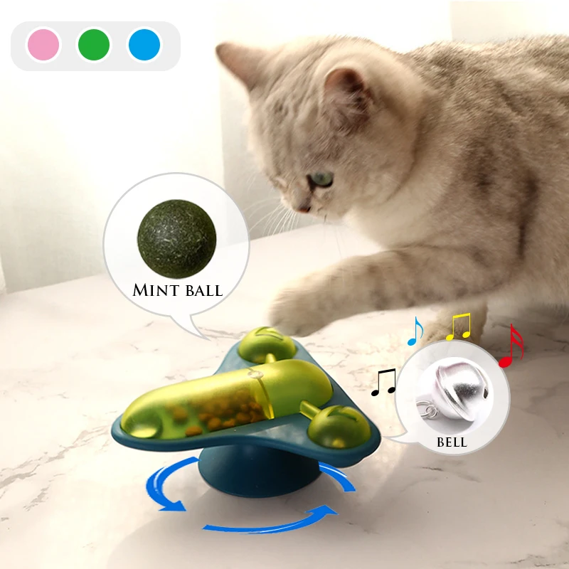Вращающийся интерактивный мяч для кошек мята тренировочные игрушки товары