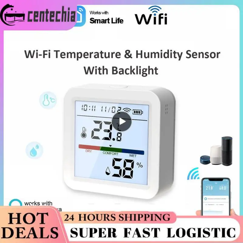 

Backlight Support Smart Home Safe Thermometer Voice Support Hygrometer Shared Features Household Appliances Intelligence Precise