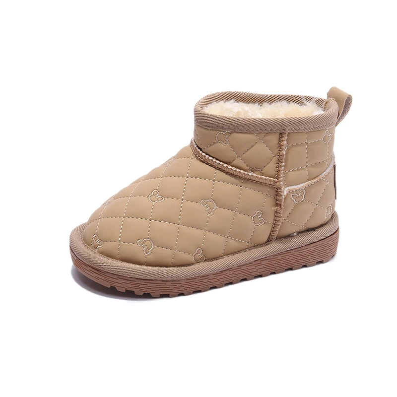 

Детские зимние ботинки, зимняя детская Милая хлопковая обувь для мальчиков и девочек, теплые короткие ботинки с утолщенным мехом, детские з...