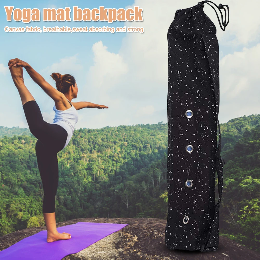 

Portable Yoga Mat Carry Bag Thickened Fabric Fashion Pilates Mat Knapsack Breathable Tie Rope Sealing Outdoor Fitness Supplies