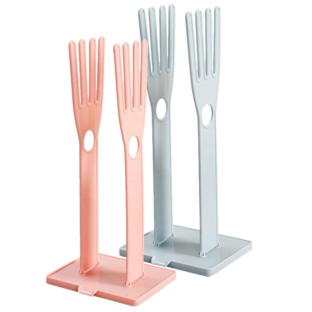 

2 Pcs Glove Storage Kitchen Racks Dryer Household Desktop Holder Drying Sink Abs Sponge