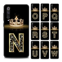 fashion diamond crown letter n z phone case for xiaomi mi 9 9t pro se mi 10t 10s mia2 lite cc9 pro note 10 pro 5g soft silicone